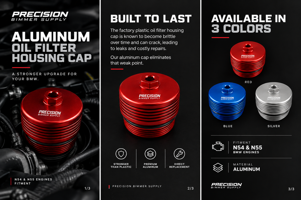 BMW N54 N55 Aluminum Oil Filter Housing Cap | Precision Bimmer Supply