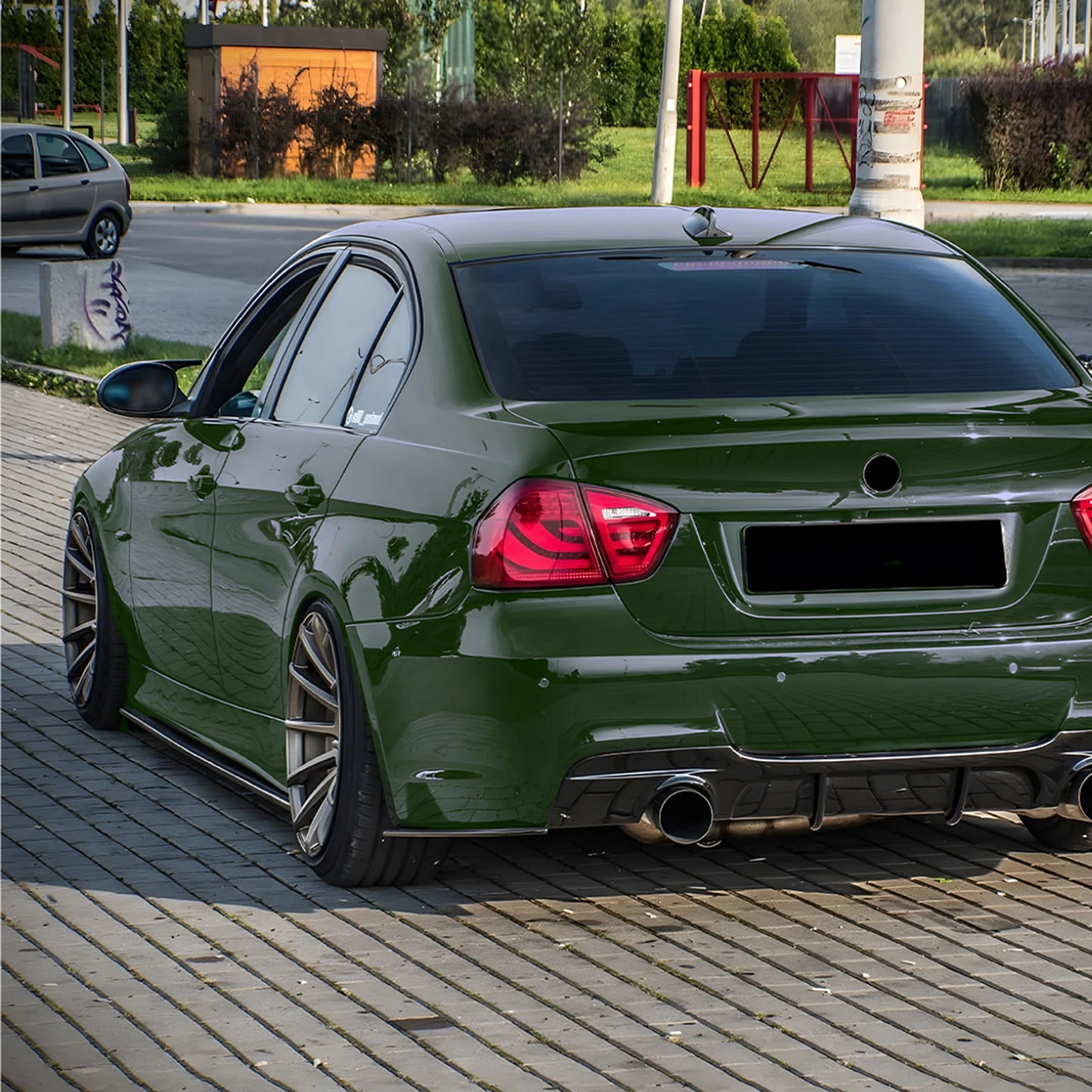 Gloss Black Side Skirt Extension for BMW 3 Series E90 E91 M Sport 05-12
