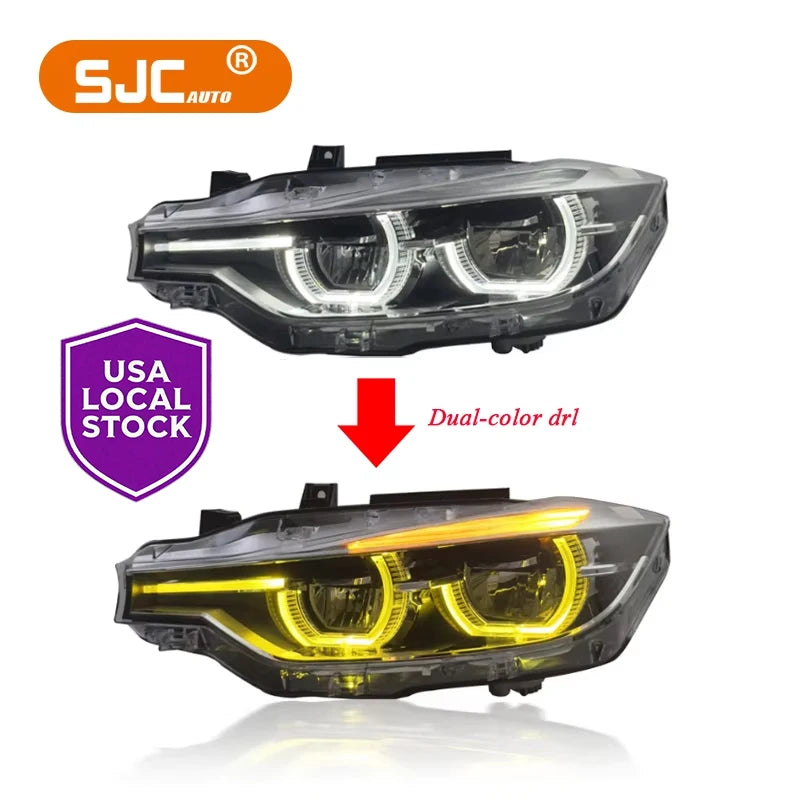 LED Headlights for BMW 3 Series F31 F30 F35 Dual-Color Head Lights 2012-2018 Plug and Play LED Headlamp