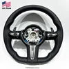 Black Napa Leather High Quality Steering Wheel for BMW M3 M5 F10 F20 F25 F30 F36 F06 F22 F21 Flat Bottom Automotive Accessories