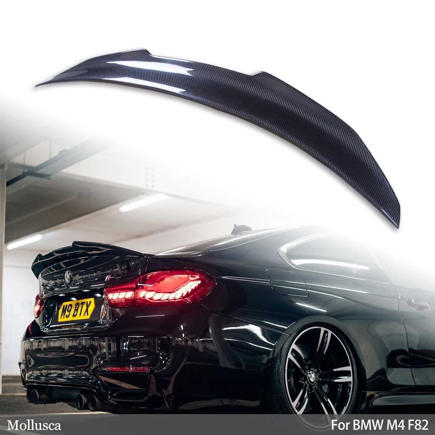 For BMW M4 F82 PSM Style Carbon Fiber Rear Spoiler Trunk Wing 2014-2016
