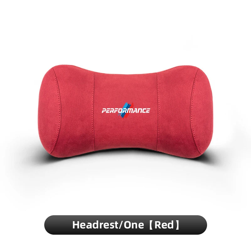 Suede Headrest Car Breathable Memory Foam Neck Pillow For BMW Performance F30 F10 X2 X3 E34 E53 GT G30 i3 F02 M3 M4 F94 F07 F34