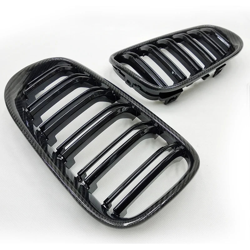 2010-2013 High Quality Carbon Fiber E92 Double Slat Car Grille Suitable for BMW 3 Series E92 LCI Coupe Front Grille