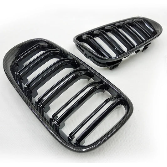 2010-2013 High Quality Carbon Fiber E92 Double Slat Car Grille Suitable for BMW 3 Series E92 LCI Coupe Front Grille