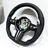 Black Napa Leather High Quality Steering Wheel for BMW M3 M5 F10 F20 F25 F30 F36 F06 F22 F21 Flat Bottom Automotive Accessories