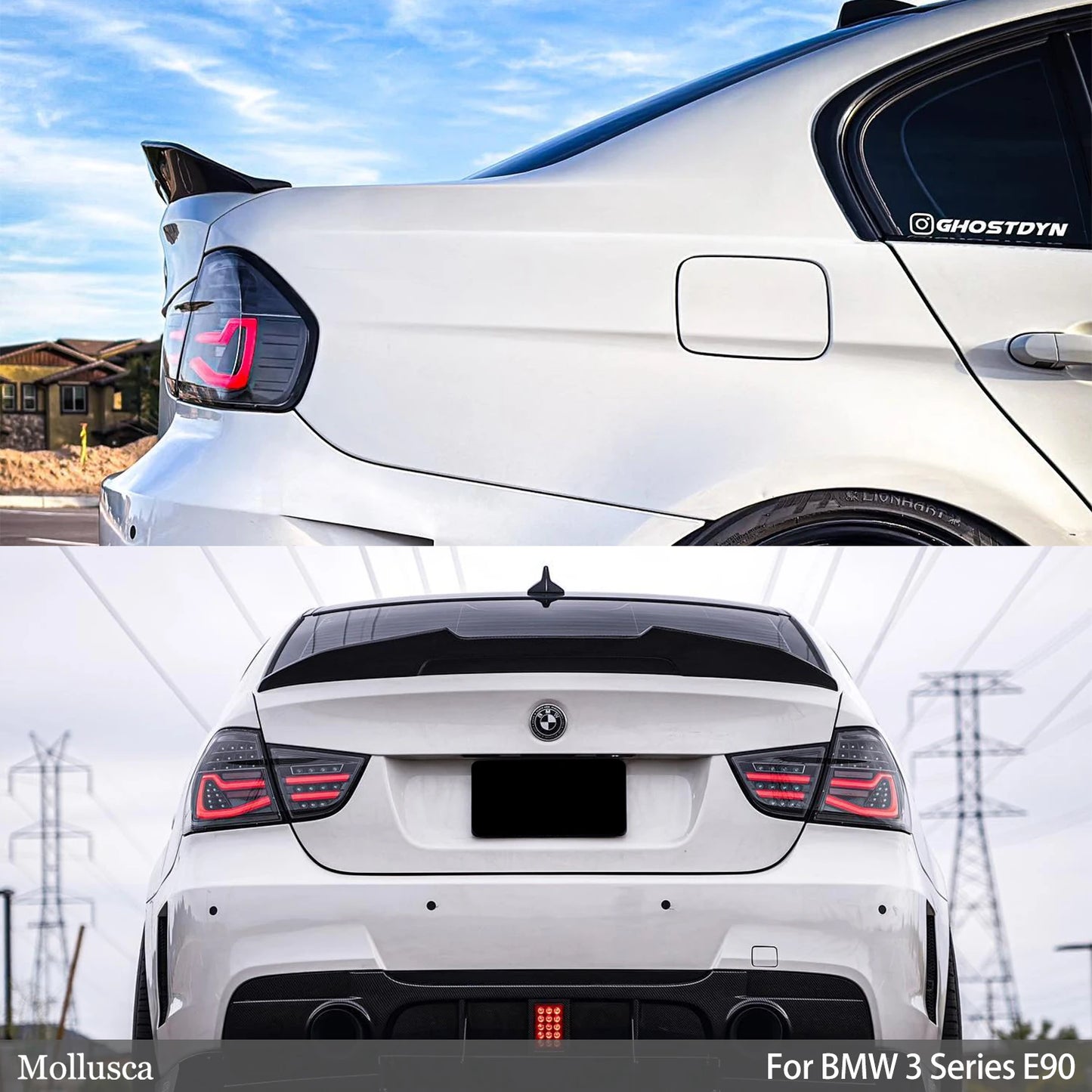 For BMW 3 Series E90 4Door/E90 M3 PSM Style Carbon Fiber Rear Spoiler Trunk Wing 2007-2011