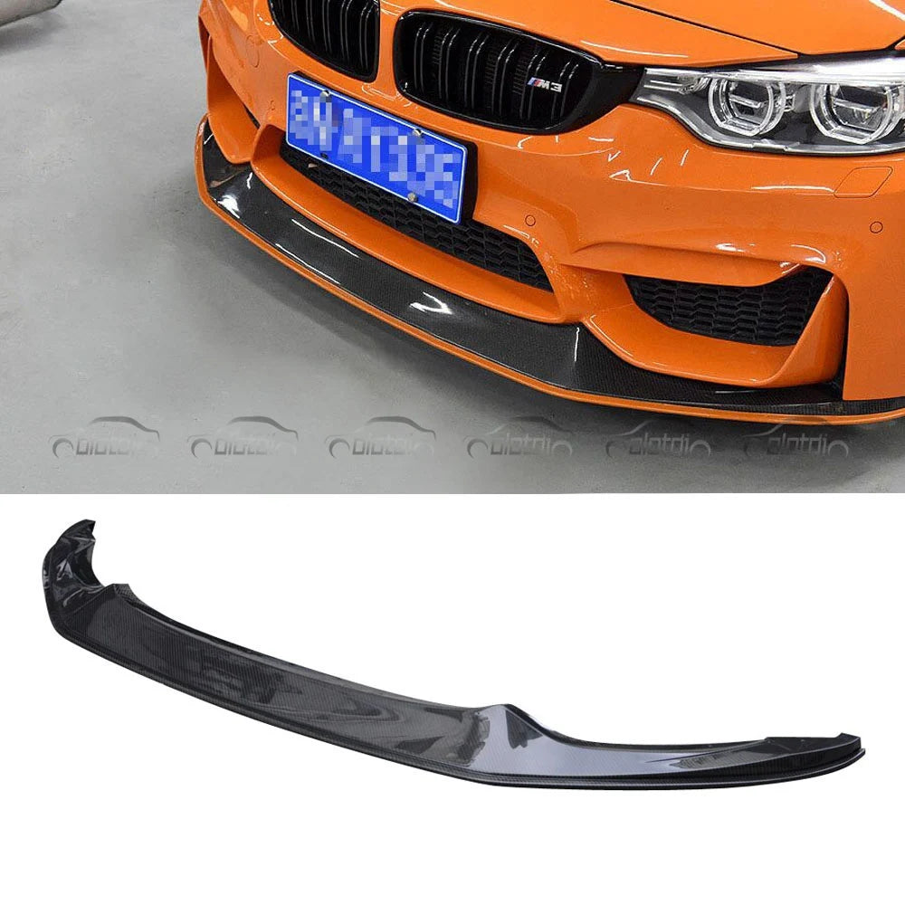OMS Type Carbon Fiber  Auto Front Bumper Lip Chin Spoiler Winglet Splitter for BMW F80 M3 F82 M4