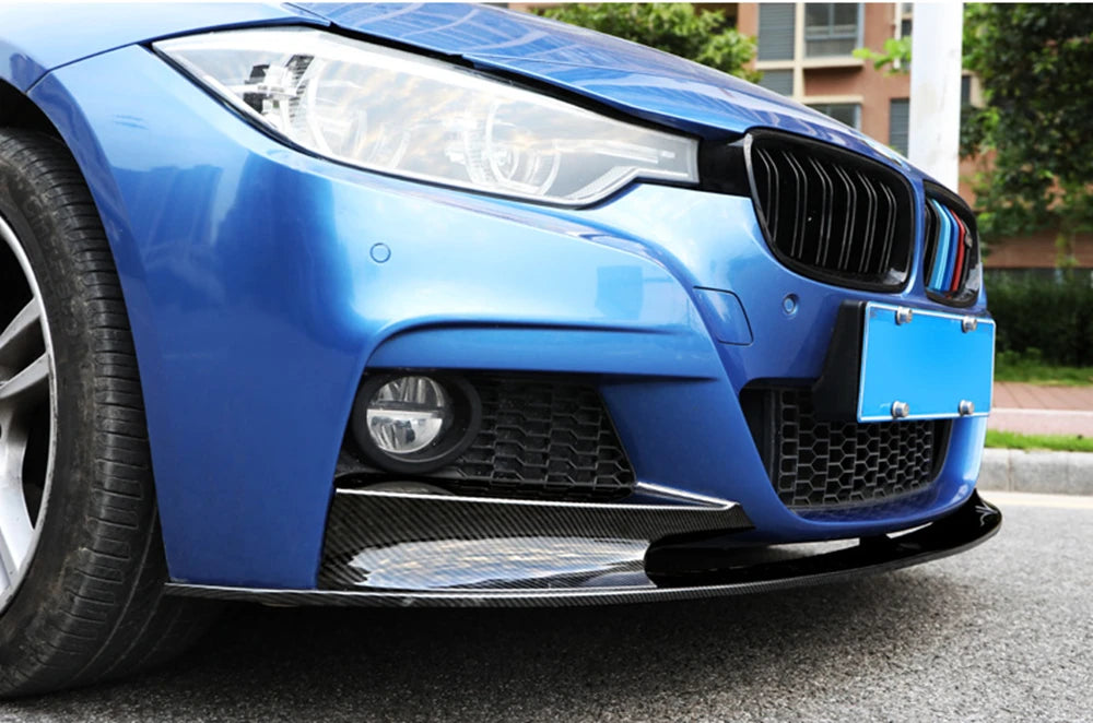 Front Bumper Spoiler Lip for 2012-2018 BMW F30 3 Series M Sport Carbon Fiber