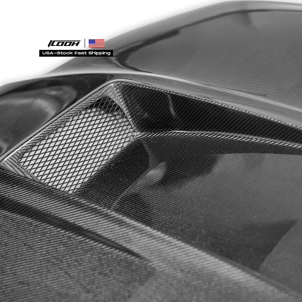 N Style Carbon Fiber Fibre Front Engine Vented Bonnet Hood for BMW M3 M4 G80 G81 G82 G83 2021-2025