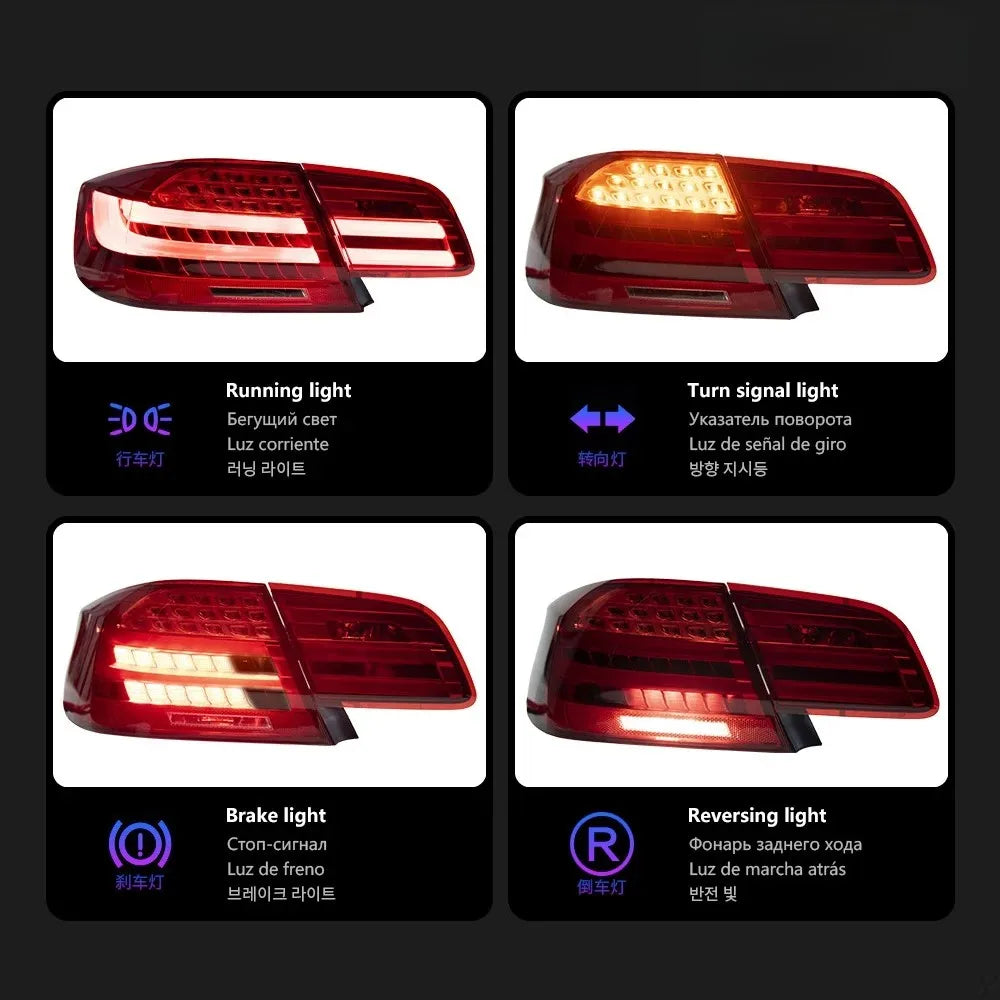 For BMW 3-Series M3 E92 Coupe LCI 2008-2013 LED Tail Lights Smoke Sequential