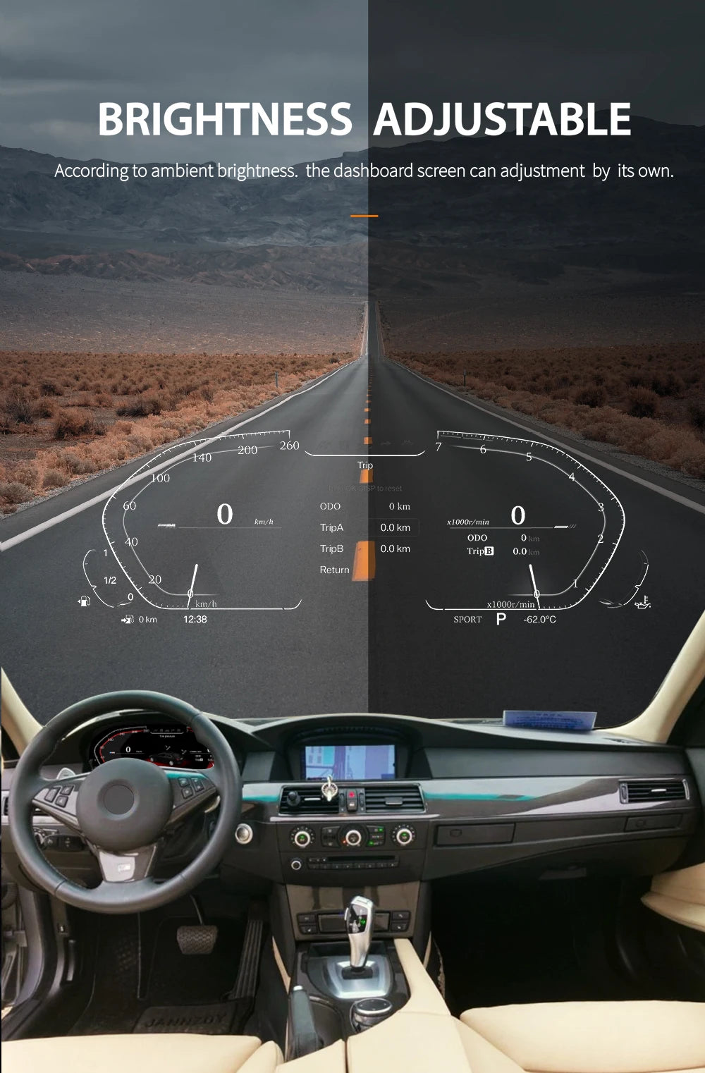 New 12.3" LCD Dashboard Speedometer for 3 Series E90-E93 Digital Instrument Cluster with HUD Linux OS Plug & Play