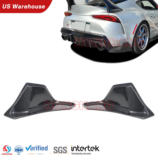 Toyota Supra A90 MK5 GR Coupe Carbon Fiber Rear Bumper Splitter Canards Fins Corner