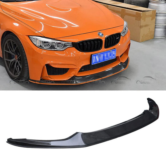 OMS Type Carbon Fiber  Auto Front Bumper Lip Chin Spoiler Winglet Splitter for BMW F80 M3 F82 M4