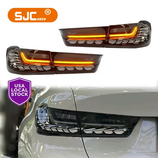 SJC Auto GTS Style Tail Lights for BMW 3 Series G20 G28 2018-2022 Clear Color Rear Lights New Upgrade Taillight