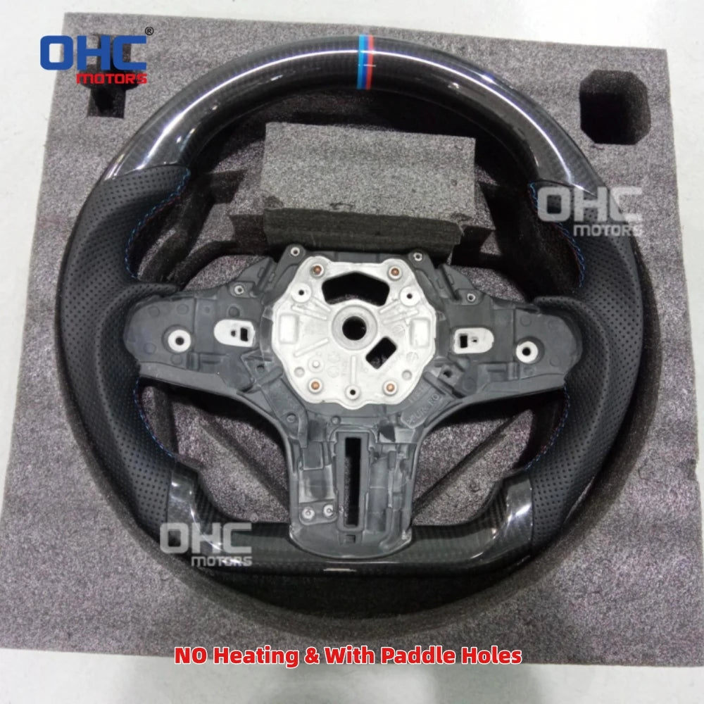 Heated Real Carbon Fiber Steering Wheel for Bmw G20 3 Series M3 M4 G80 G82 G83 F4x G2x G28 with Paddle Holes