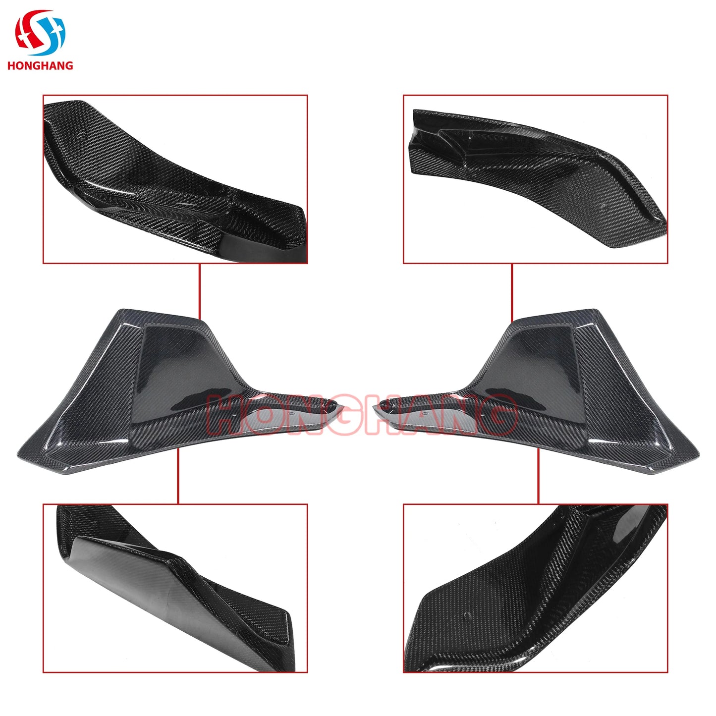 Toyota Supra A90 MK5 GR Coupe Carbon Fiber Rear Bumper Splitter Canards Fins Corner