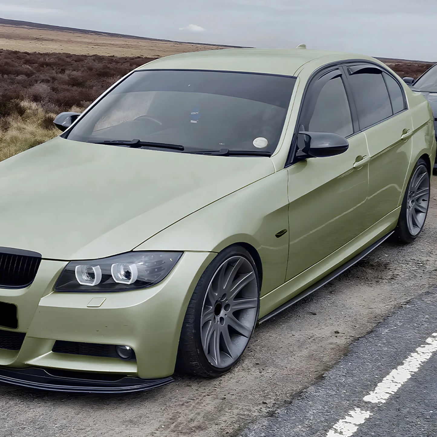 Gloss Black Side Skirt Extension for BMW 3 Series E90 E91 M Sport 05-12