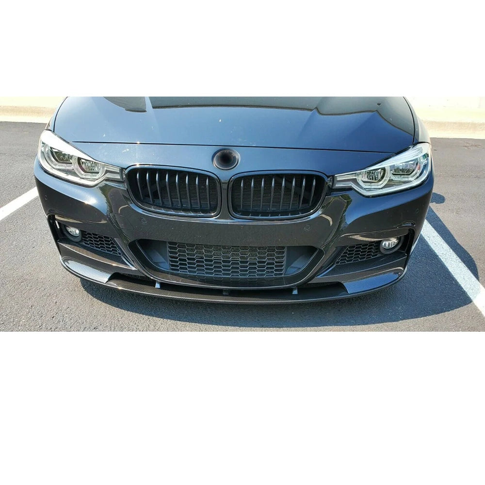 Front Bumper Spoiler Lip for 2012-2018 BMW F30 3 Series M Sport Carbon Fiber