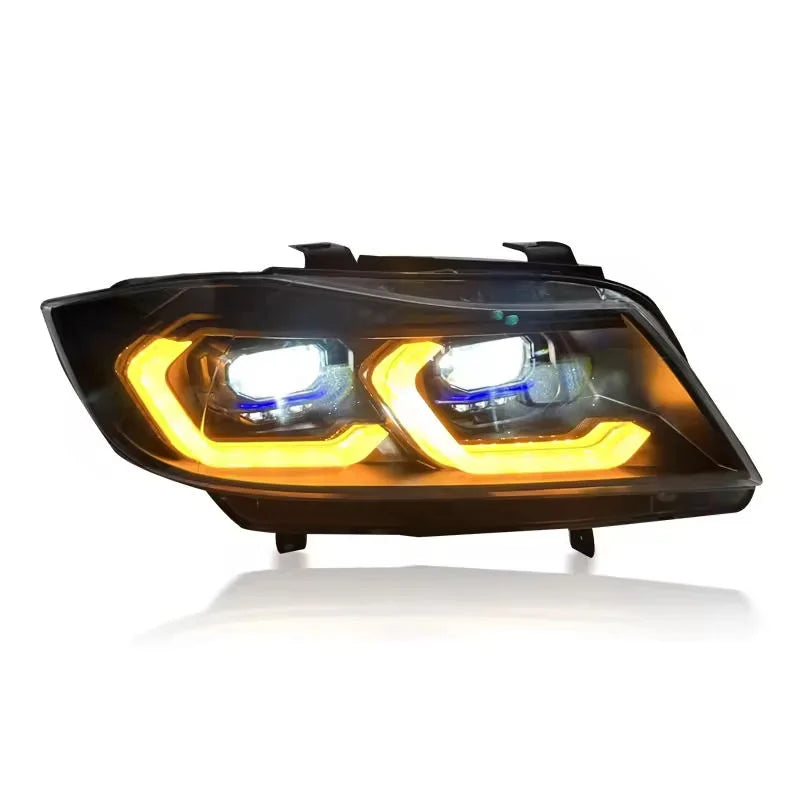 BMW E90/E91 with high-quality halogen, xenon (HID), and LED headlight