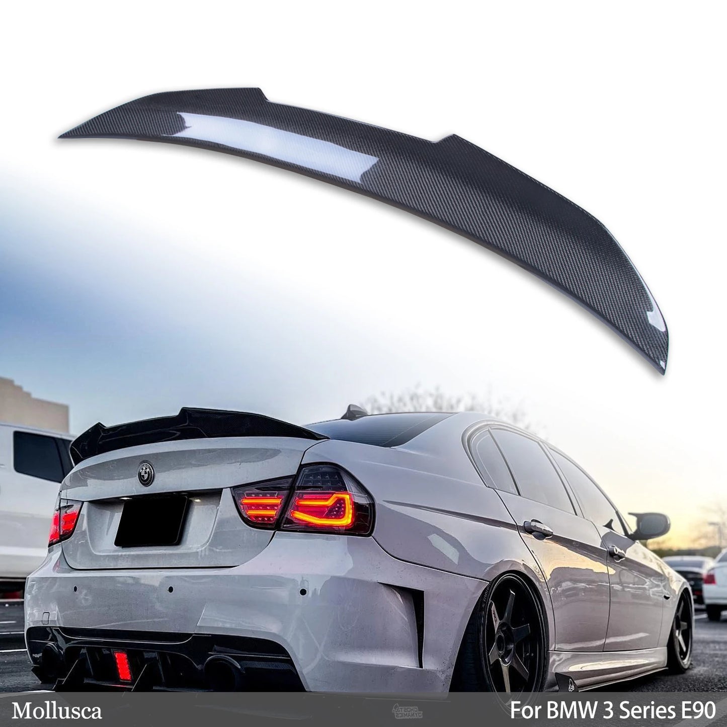 For BMW 3 Series E90 4Door/E90 M3 PSM Style Carbon Fiber Rear Spoiler Trunk Wing 2007-2011