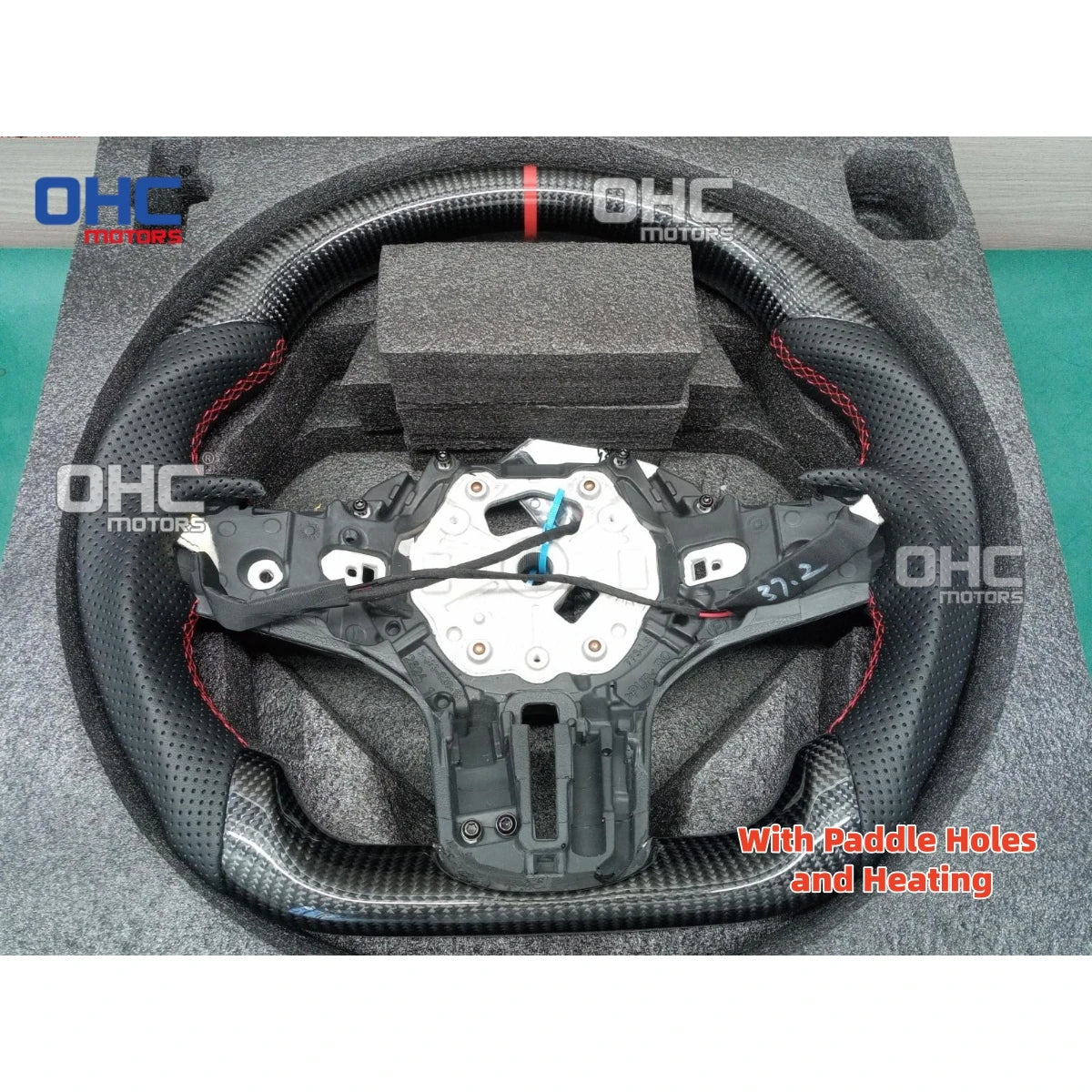 Heated Real Carbon Fiber Steering Wheel for Bmw G20 3 Series M3 M4 G80 G82 G83 F4x G2x G28 with Paddle Holes