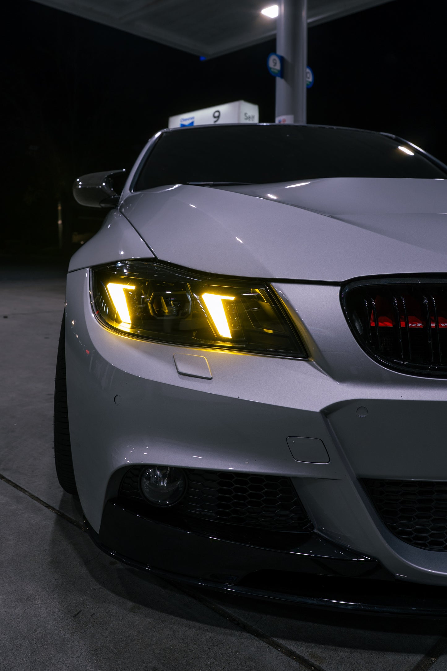 Snake Eyes Head Lights for BMW 3 Series E90 E91 2005-2012 Dual Colors Drls Headlight Yellow Drl Switch