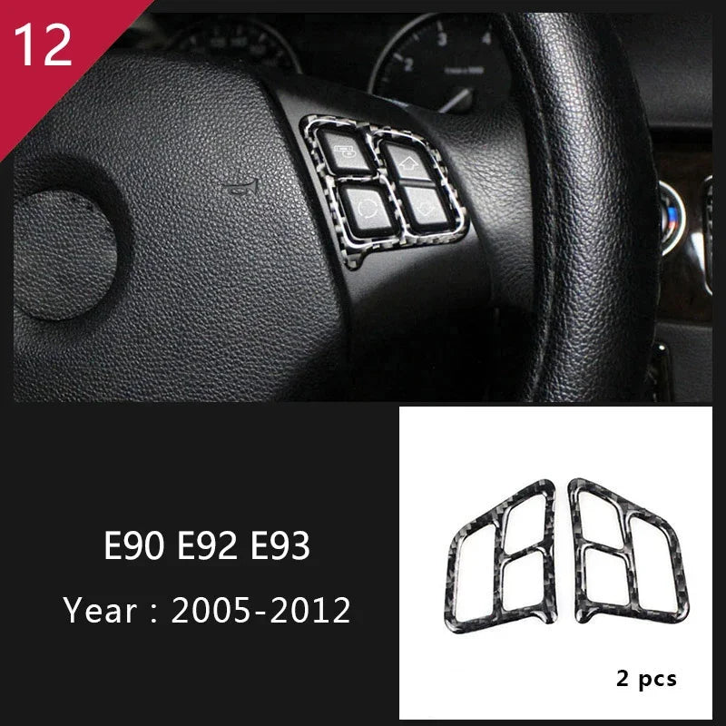 Carbon Fiber For BMW 3 Series E90 E92 E93 Inner Gearshift Air Conditioning CD Panel Door Armrest Cover Trim Sticker Accessories