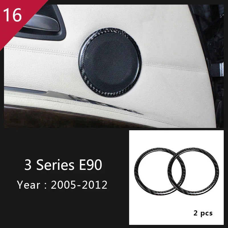 Carbon Fiber For BMW 3 Series E90 E92 E93 Inner Gearshift Air Conditioning CD Panel Door Armrest Cover Trim Sticker Accessories