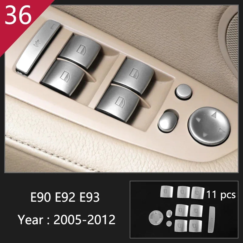 Carbon Fiber For BMW 3 Series E90 E92 E93 Inner Gearshift Air Conditioning CD Panel Door Armrest Cover Trim Sticker Accessories