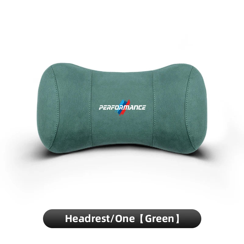 Suede Headrest Car Breathable Memory Foam Neck Pillow For BMW Performance F30 F10 X2 X3 E34 E53 GT G30 i3 F02 M3 M4 F94 F07 F34