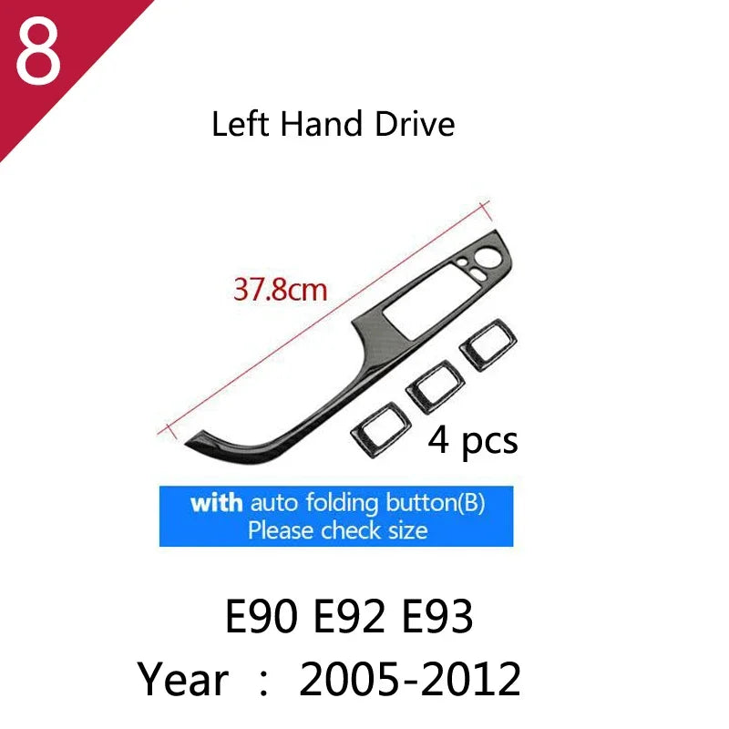 Carbon Fiber For BMW 3 Series E90 E92 E93 Inner Gearshift Air Conditioning CD Panel Door Armrest Cover Trim Sticker Accessories