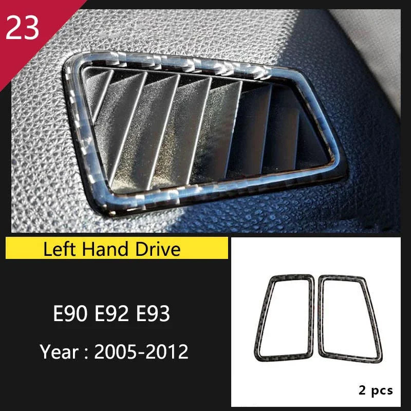 Carbon Fiber For BMW 3 Series E90 E92 E93 Inner Gearshift Air Conditioning CD Panel Door Armrest Cover Trim Sticker Accessories