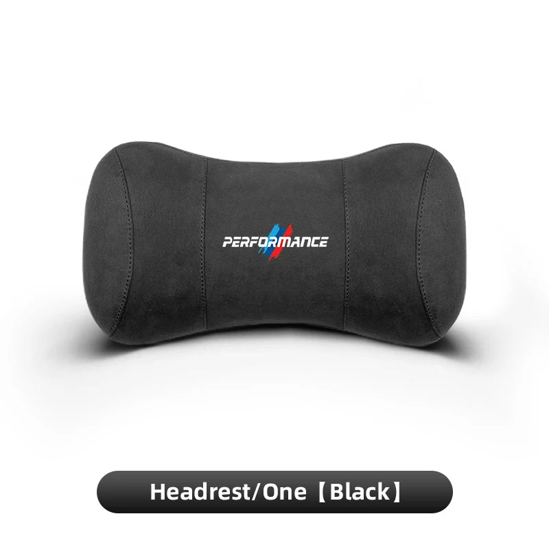 Suede Headrest Car Breathable Memory Foam Neck Pillow For BMW Performance F30 F10 X2 X3 E34 E53 GT G30 i3 F02 M3 M4 F94 F07 F34