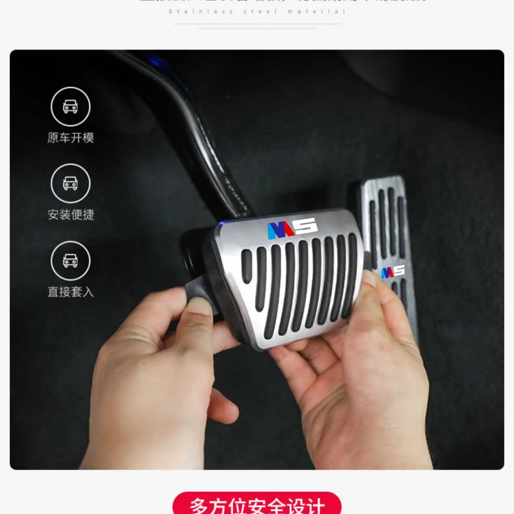 3 Series Bmw Foot Pedal Covers Stainless Steel Rubber Anti-slip Pedals Are Suitable BMW 3 Series BMW 5 Series X3 X5 From 2003-2024