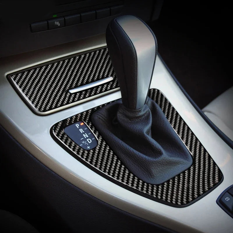 Carbon Fiber For BMW 3 Series E90 E92 E93 Inner Gearshift Air Conditioning CD Panel Door Armrest Cover Trim Sticker Accessories