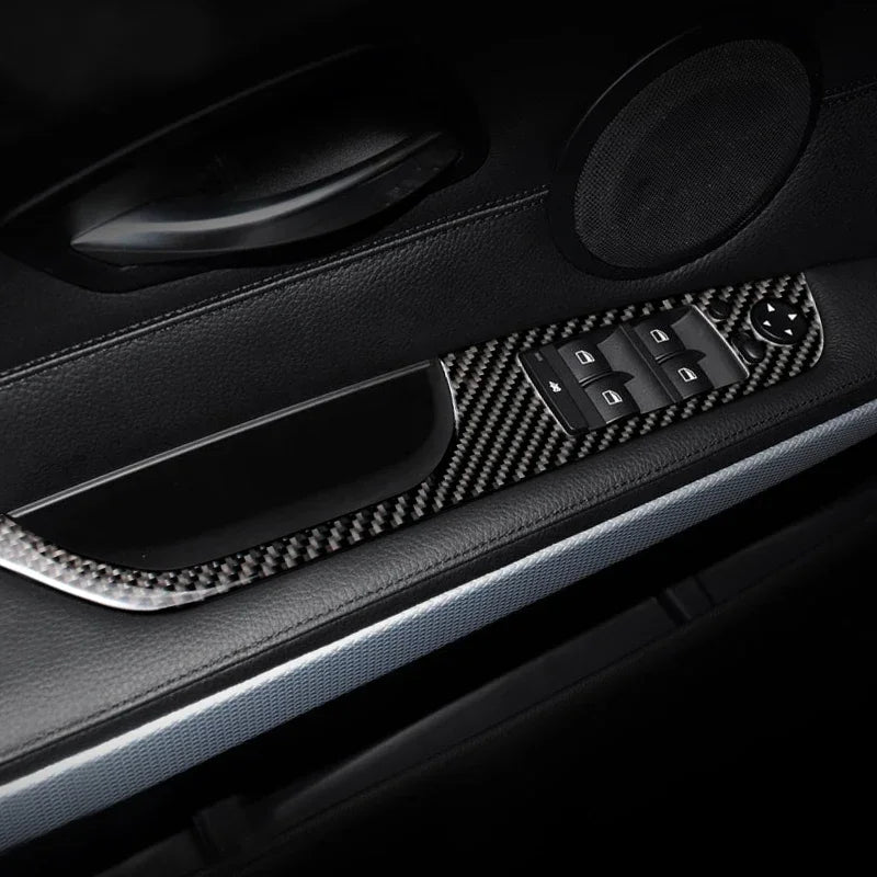 Carbon Fiber For BMW 3 Series E90 E92 E93 Inner Gearshift Air Conditioning CD Panel Door Armrest Cover Trim Sticker Accessories