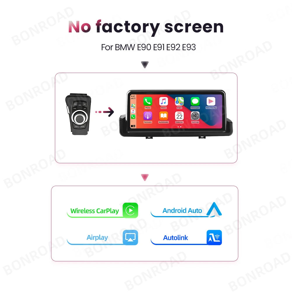 Wireless Carplay Android auto Multimedia Player Car Radio For BMW 3 Series E90 E91 E92 E93 Touch Screen With Bluetooth