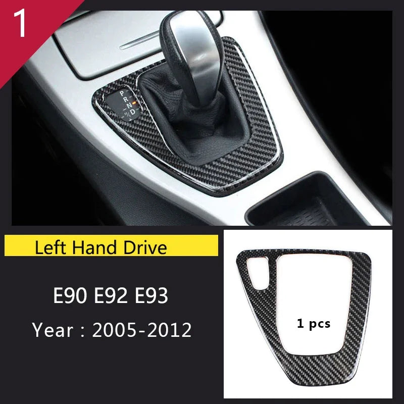 Carbon Fiber For BMW 3 Series E90 E92 E93 Inner Gearshift Air Conditioning CD Panel Door Armrest Cover Trim Sticker Accessories
