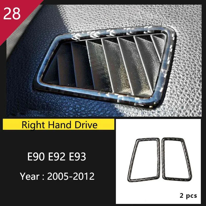 Carbon Fiber For BMW 3 Series E90 E92 E93 Inner Gearshift Air Conditioning CD Panel Door Armrest Cover Trim Sticker Accessories
