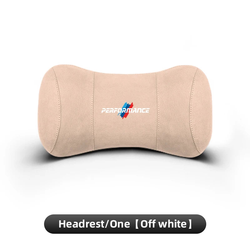 Suede Headrest Car Breathable Memory Foam Neck Pillow For BMW Performance F30 F10 X2 X3 E34 E53 GT G30 i3 F02 M3 M4 F94 F07 F34